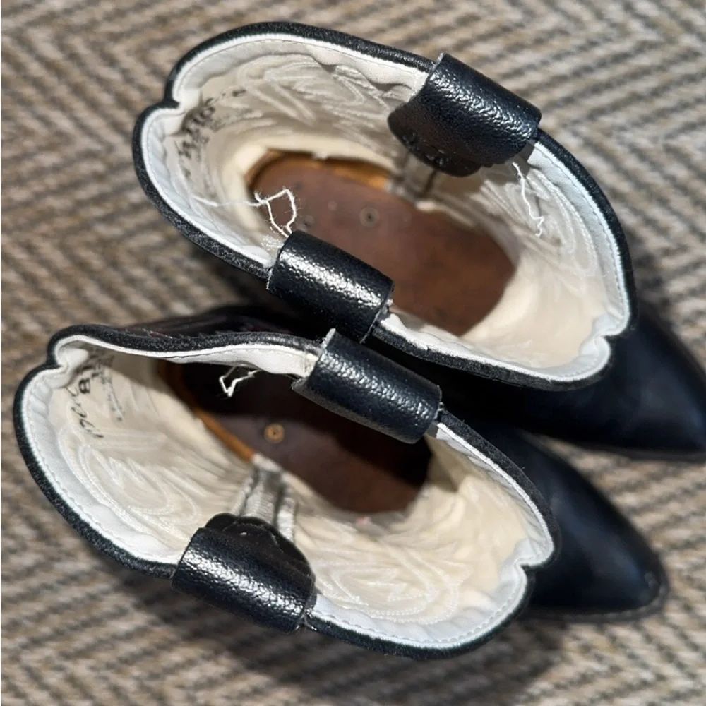 Old West Kids Black‎ Western Pull On Boots Size 12.5
